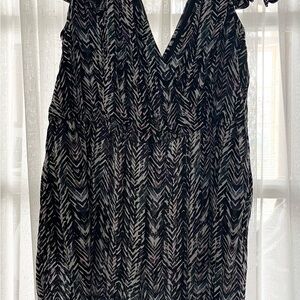 Torrid Black and White Chevron Midi Romper